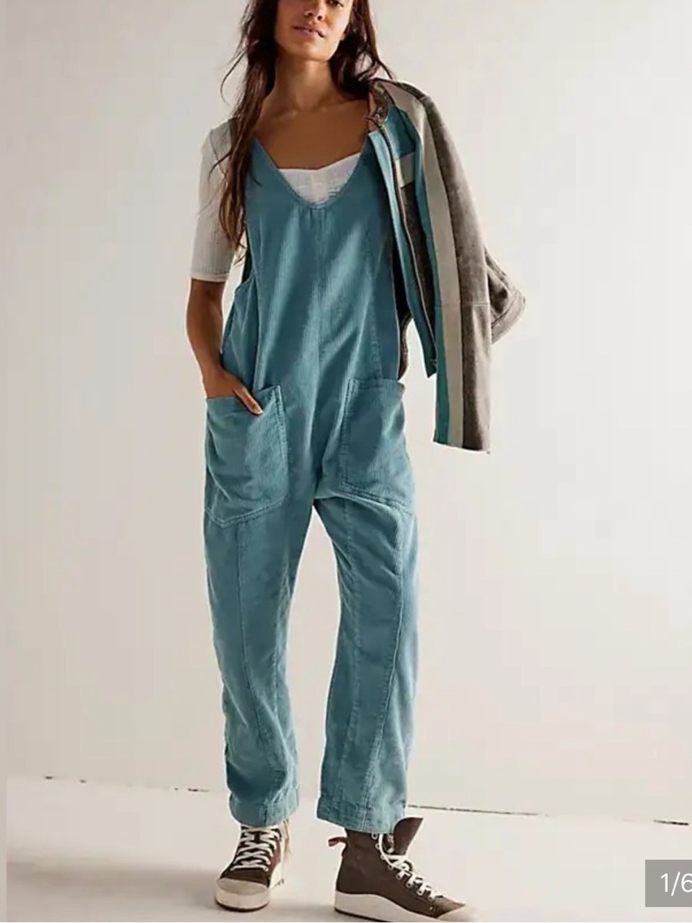 Free People We The Free High Roller Cord Jumpsuit